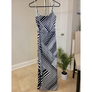 BCX Stunning Navy and White Maxi Dress